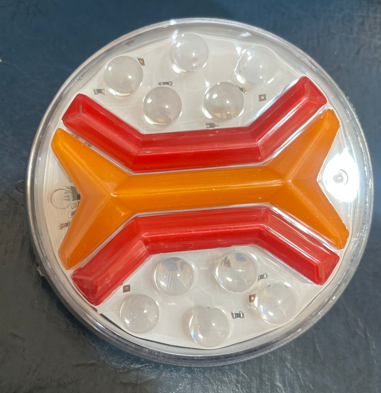 چراغ استپ کامیون گرد طرح لبخند 3 حالت12-24