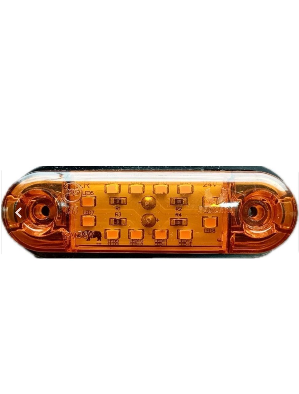 چراغ بغل کامیون 202 ثابت 12-24 رنگ نارنجی